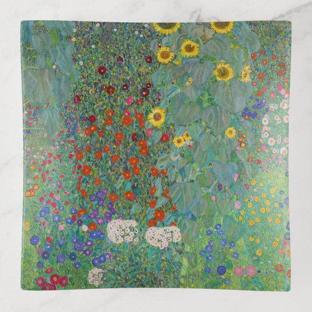 Gustav Klimt - Country Garden with Sunflowers Trinket Tray (Front)