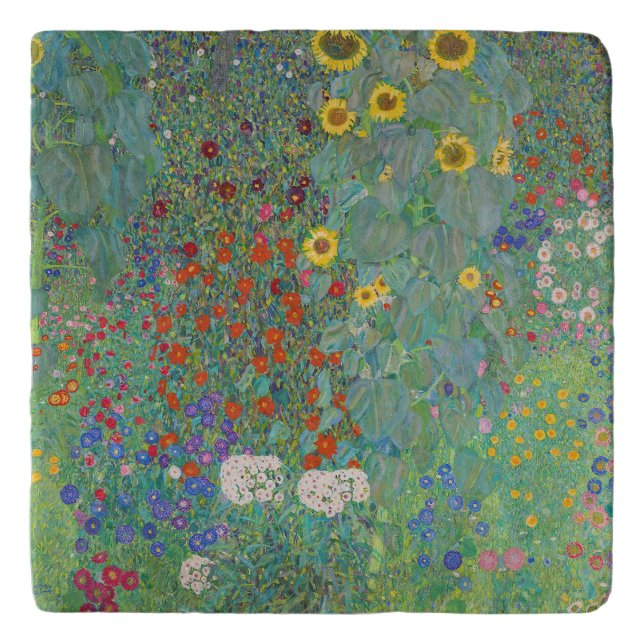 Gustav Klimt - Country Garden with Sunflowers Trivet (Front)