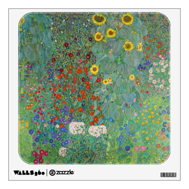 Gustav Klimt - Country Garden with Sunflowers Wall Decal (Front)