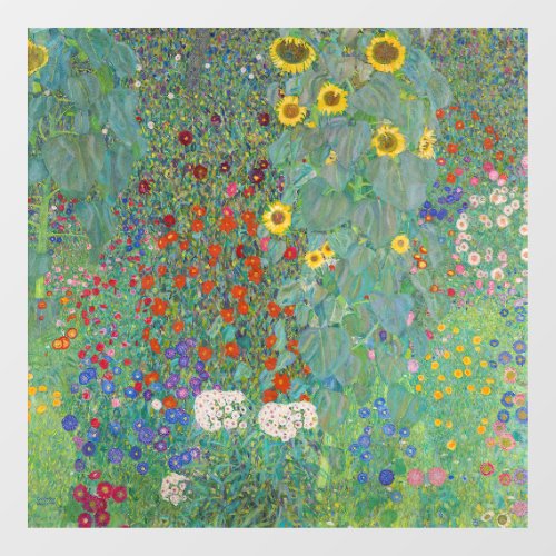 Gustav Klimt _ Country Garden with Sunflowers Window Cling