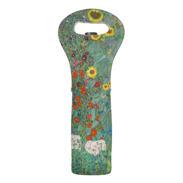 Gustav Klimt - Country Garden with Sunflowers Wine Bag (Front)