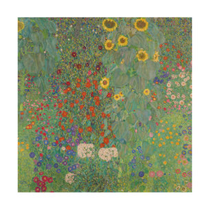 Gustav Klimt - Country Garden with Sunflowers Wood Wall Art