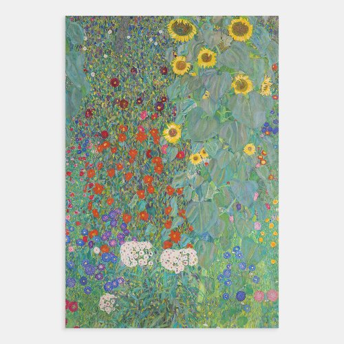 Gustav Klimt _ Country Garden with Sunflowers Wrapping Paper Sheets
