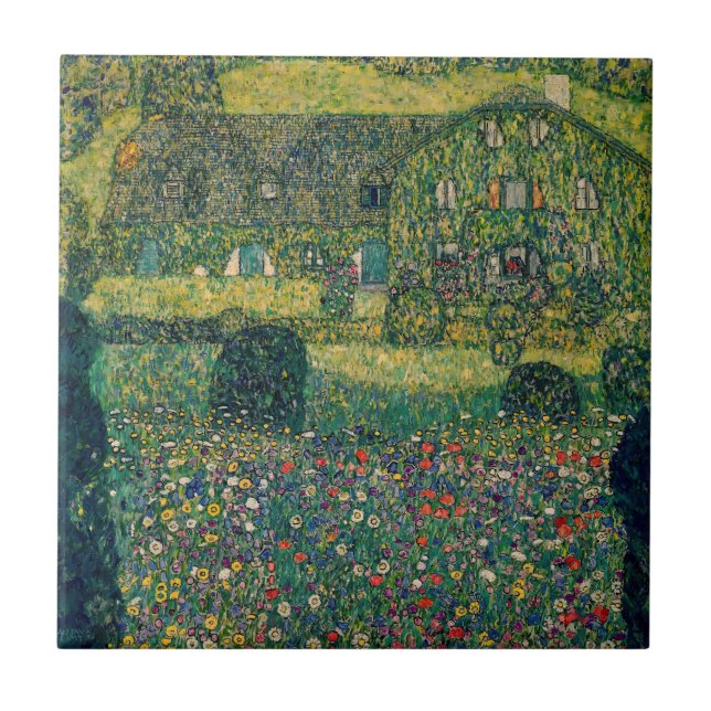 Gustav Klimt - Country House by the Attersee Ceramic Tile (Front)