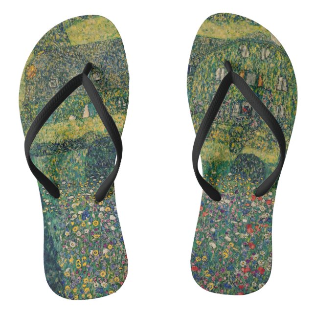 Gustav Klimt - Country House by the Attersee Flip Flops (Footbed)