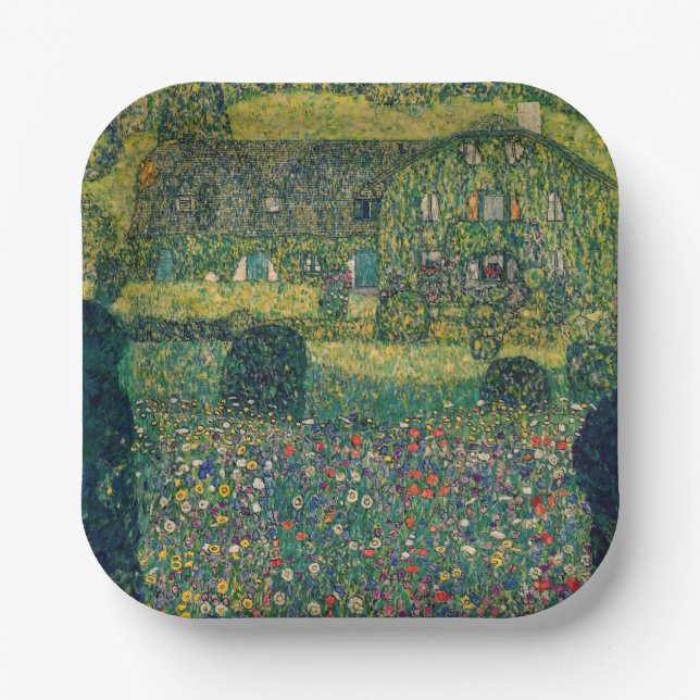 Gustav Klimt - Country House by the Attersee Paper Plates (Front)