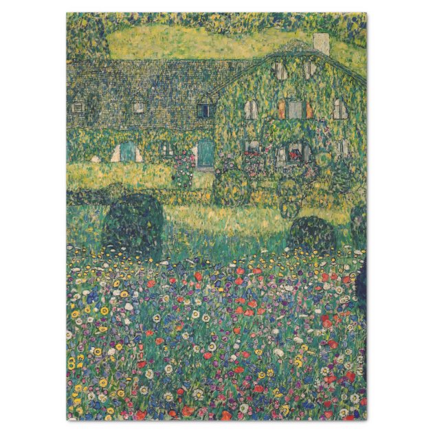 Gustav Klimt - Country House by the Attersee Tissue Paper | Zazzle
