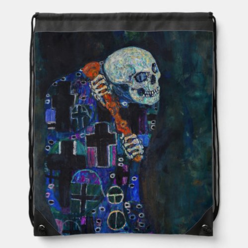 Gustav Klimt _ Death and Life Drawstring Bag