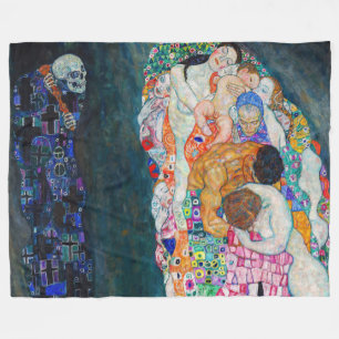 Gustav Klimt - Death and Life Fleece Blanket