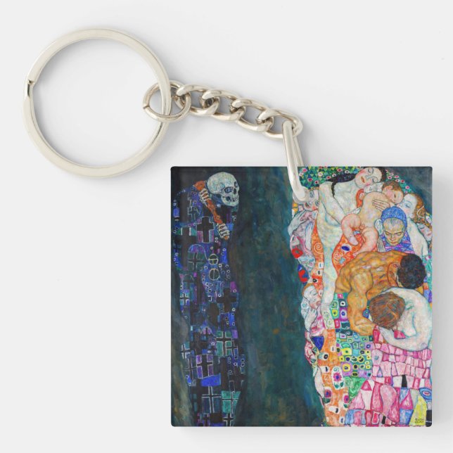 Gustav Klimt - Death and Life Keychain (Front)