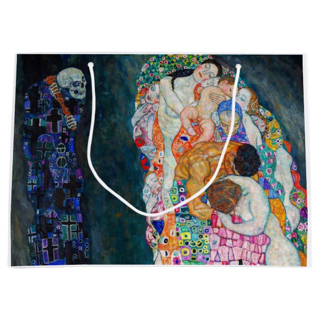 Gustav Klimt - Death and Life Large Gift Bag (Front)