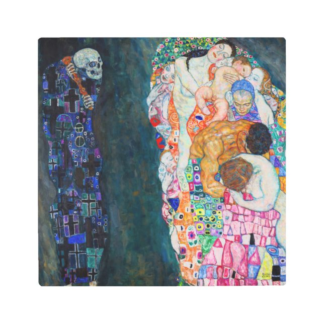 Gustav Klimt - Death and Life Metal Print (Front)