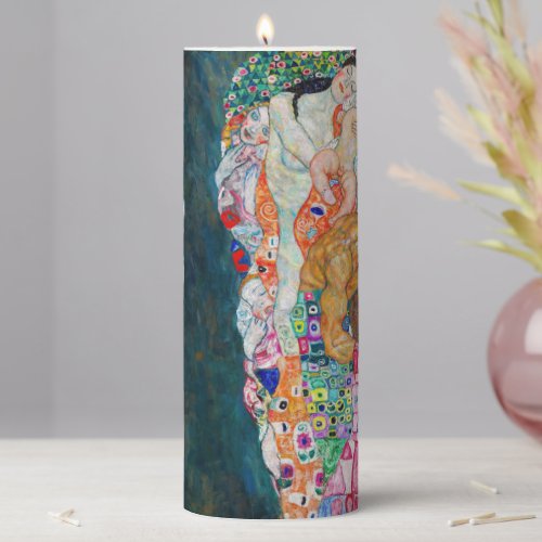 Gustav Klimt _ Death and Life Pillar Candle