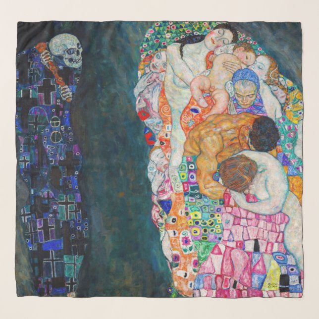 Gustav Klimt - Death and Life Scarf (Front (Horizontal))