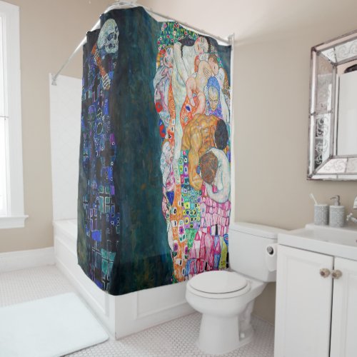Gustav Klimt _ Death and Life Shower Curtain