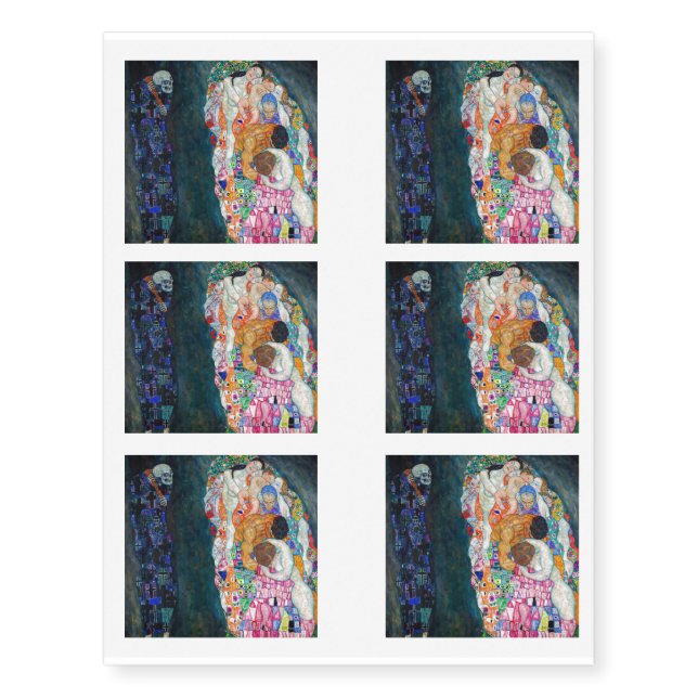 Gustav Klimt - Death and Life Temporary Tattoos (Front)