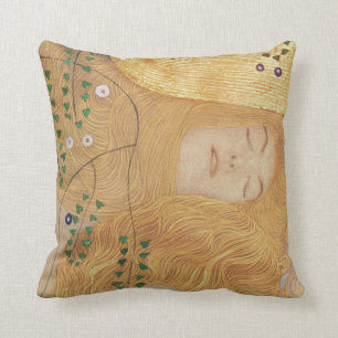 Gustav Klimt   Detail of Water Serpents I Throw Pillow