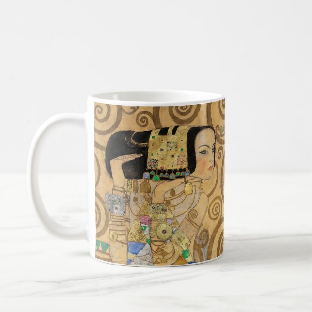 Gustav Klimt - Expectation, Stoclet Frieze Coffee Mug (Left)