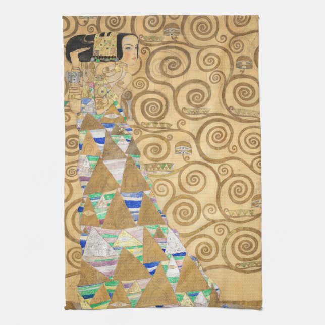 Gustav Klimt - Expectation, Stoclet Frieze Kitchen Towel (Vertical)