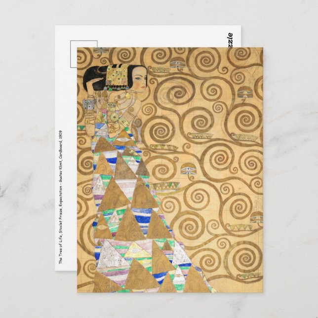 Gustav Klimt - Expectation, Stoclet Frieze Postcard (Front/Back)