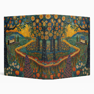 Gustav Klimt Farm Garden Vintage Art Nouveau 3 Ring Binder