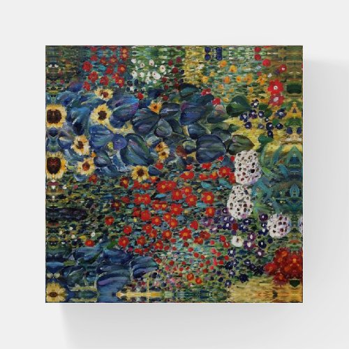 Gustav Klimt Farm Garden W Sunflowers Paperweight