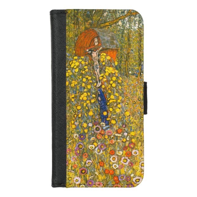 Gustav Klimt Farm Garden with Crucifix iPhone Wallet Case (Front)