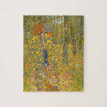 Gustav Klimt Farm Garden with Crucifix Jigsaw Puzzle<br><div class="desc">Puzzle featuring Gustav Klimt’s oil painting Farm Garden with Crucifix (1911). The crucifix and the Virigin Mary rest in a farm garden of beautiful yellow,  white,  purple,  and orange flowers. A wonderful gift for fans of Art Nouveau and Austrian art.</div>