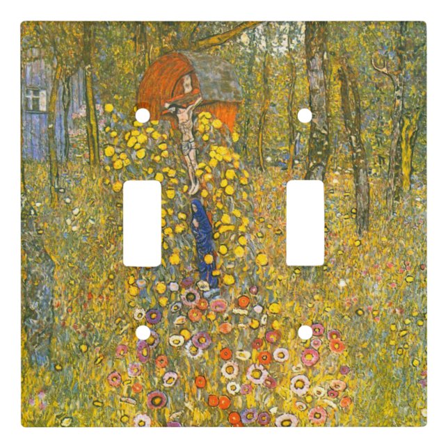 Gustav Klimt Farm Garden with Crucifix Light Switch Cover (Front)