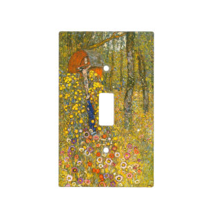 Gustav Klimt Farm Garden with Crucifix Light Switch Cover