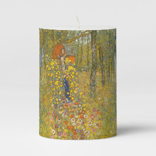 Gustav Klimt Farm Garden with Crucifix Pillar Candle