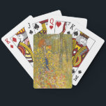 Gustav Klimt Farm Garden with Crucifix Poker Cards<br><div class="desc">Playing Cards featuring Gustav Klimt’s oil painting Farm Garden with Crucifix (1911). The crucifix and the Virigin Mary rest in a farm garden of beautiful yellow,  white,  purple,  and orange flowers. A wonderful gift for fans of Art Nouveau and Austrian art.</div>