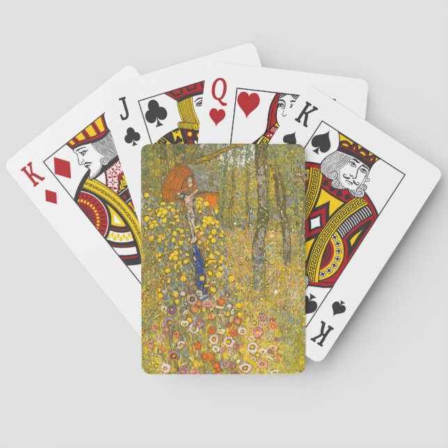 Gustav Klimt Farm Garden with Crucifix Poker Cards (Back)