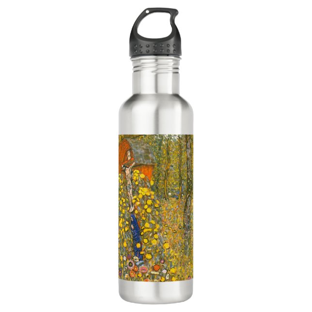 Gustav Klimt Farm Garden with Crucifix Stainless Steel Water Bottle (Front)