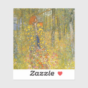 Gustav Klimt Farm Garden with Crucifix Sticker