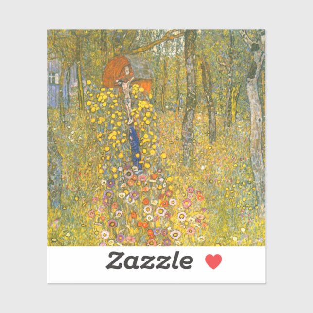 Gustav Klimt Farm Garden with Crucifix Sticker (Sheet)