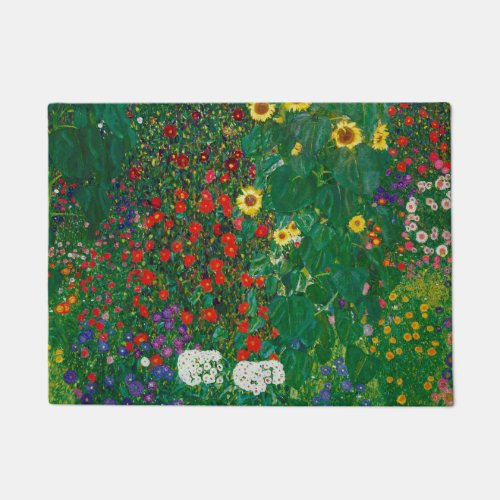 Gustav Klimt _ Farm Garden With Flowers Doormat