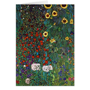 Gustav Klimt Farm Garden with Sunflowers