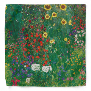 Gustav Klimt - Farm Garden with Sunflowers Bandana