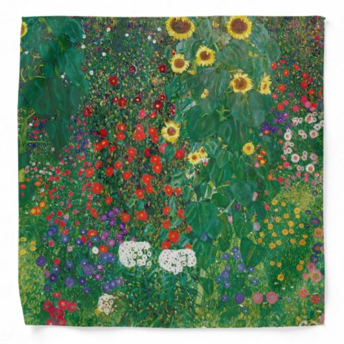 Gustav Klimt _ Farm Garden with Sunflowers Bandana