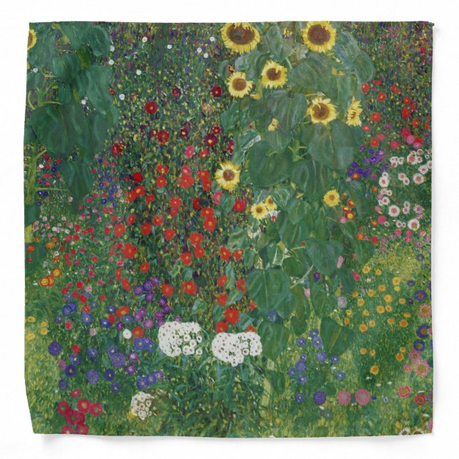 Gustav Klimt - Farm Garden with Sunflowers Bandana (Front)