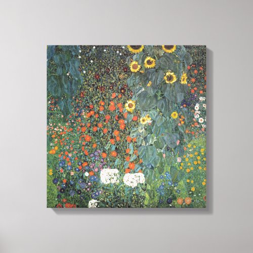 Gustav Klimt Farm Garden with Sunflowers Canvas Print