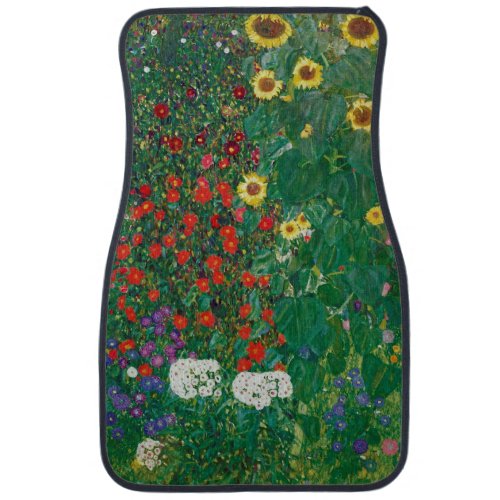 Gustav Klimt _ Farm Garden with Sunflowers Car Floor Mat