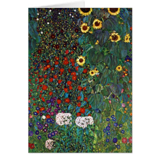 Gustav Klimt Farm Garden with Sunflowers Cards