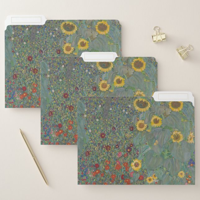 Gustav Klimt -Farm Garden with Sunflowers Fine Art File Folder (Set)