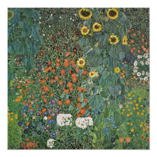 Gustav Klimt Farm Garden with Sunflowers GalleryHD Poster