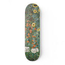 Gustav Klimt Farm Garden with Sunflowers GalleryHD Skateboard