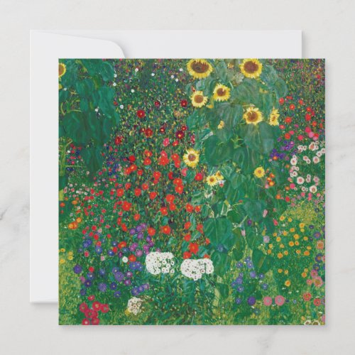 Gustav Klimt _ Farm Garden with Sunflowers Holiday Card