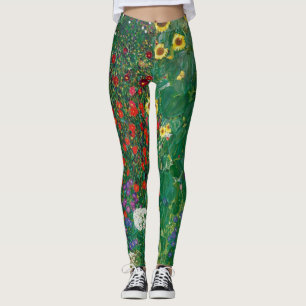 Gustav Klimt - Farm Garden with Sunflowers Leggings