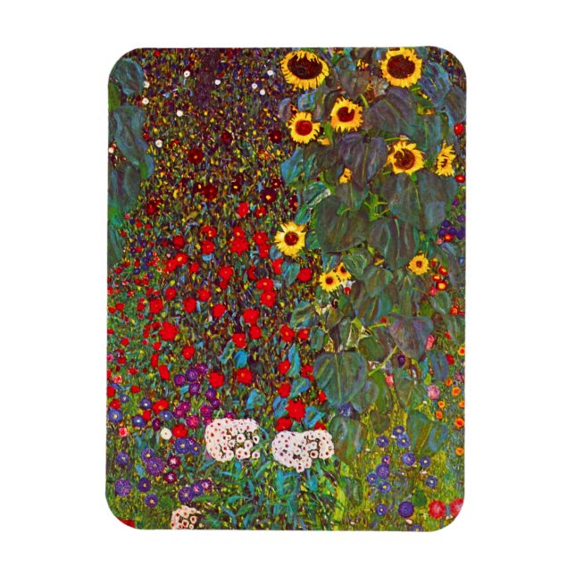 Gustav Klimt Farm Garden with Sunflowers Magnet (Vertical)